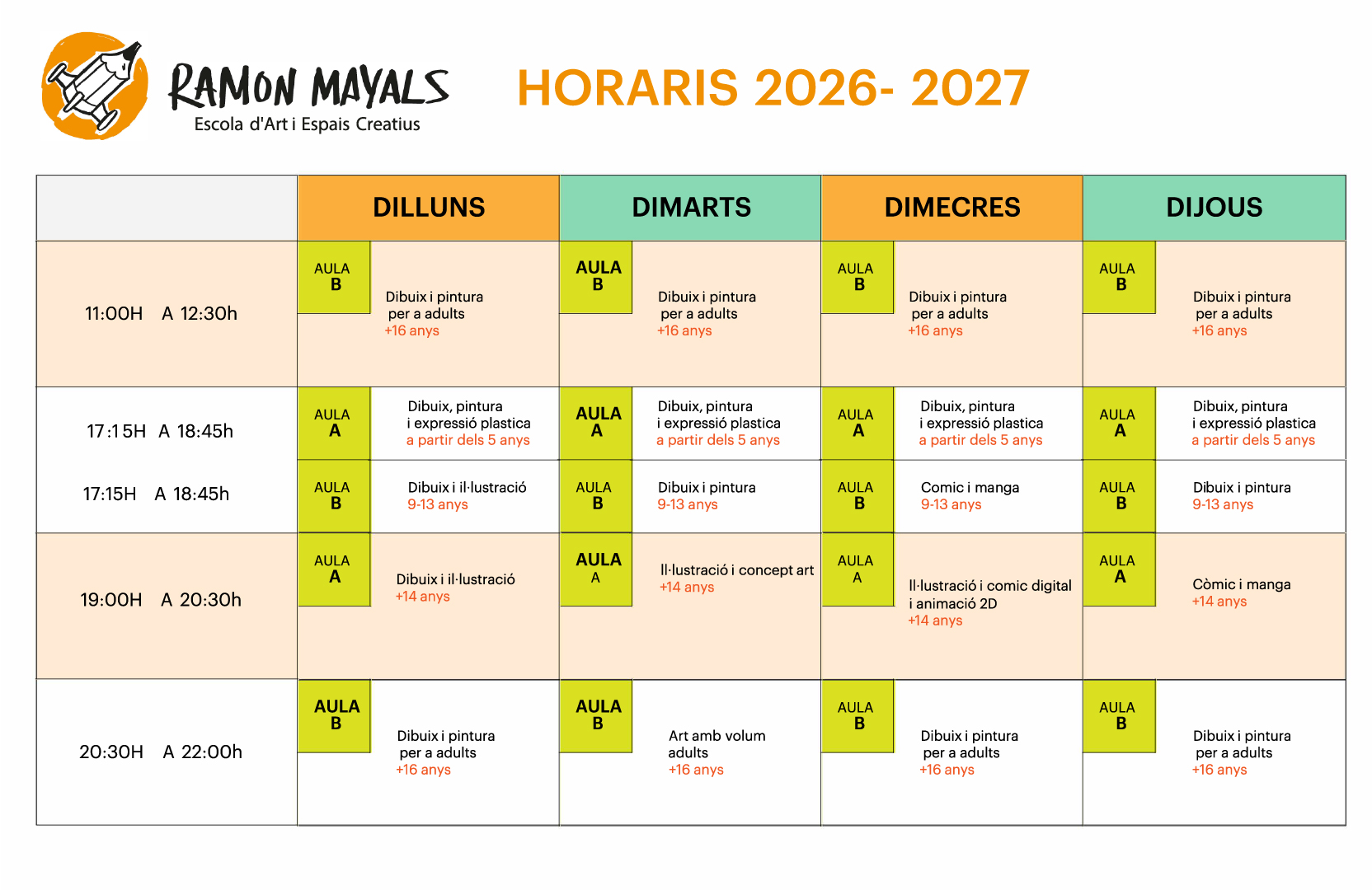 Horaris 2025-2026